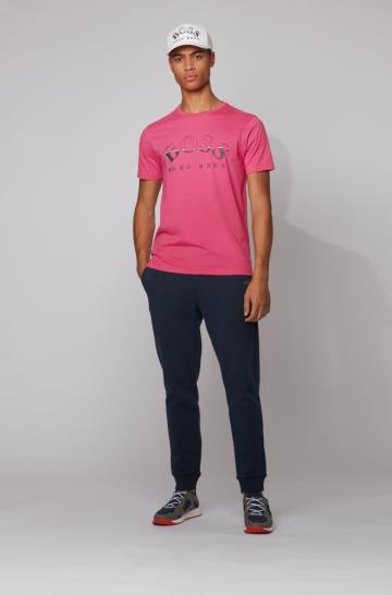 Koszulki BOSS African Cotton Różowe Męskie (Pl84045)